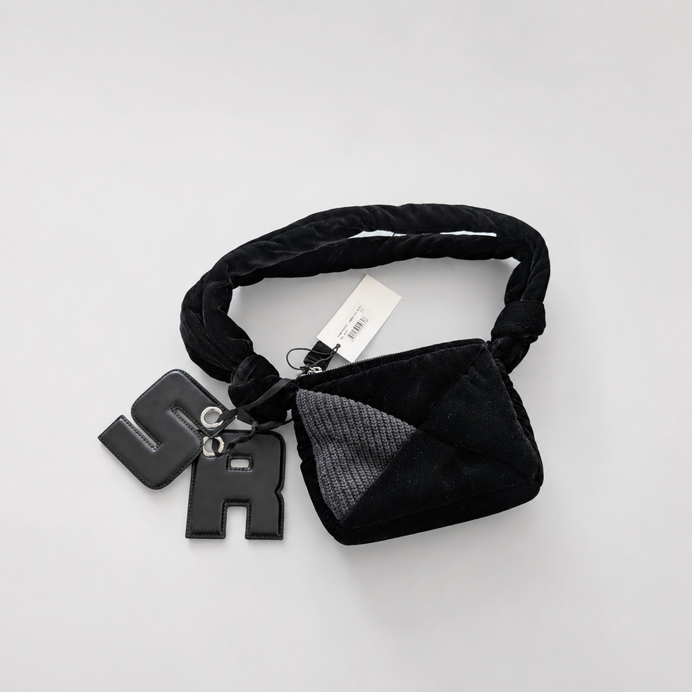 Rare NWT Sonia Rykiel Black Camera Velvet Logo Crossbody Bag Mini